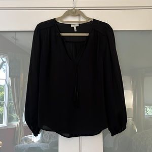 Joie Silk Tunic Blouse With Tassel Ties